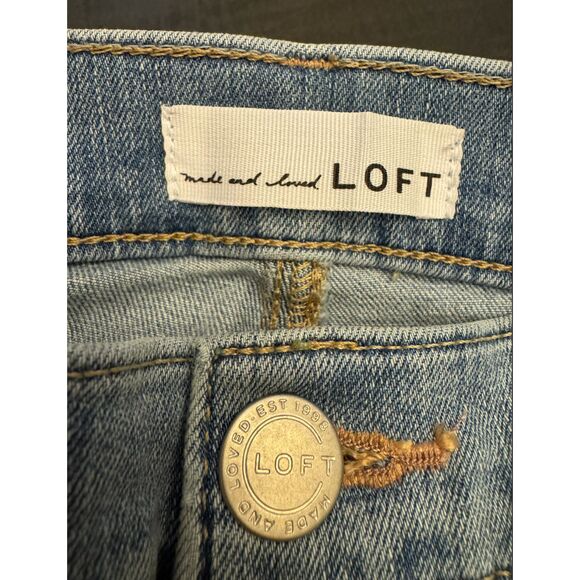 LOFT Modern Skinny Two Toned Denim Side Stripe - Sz 30/10 - Picture 6 of 12